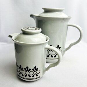 Coffee Tea & Creamer Porcelana Pozzani Vintage Carafes Lidded Pitcher Set Brazil